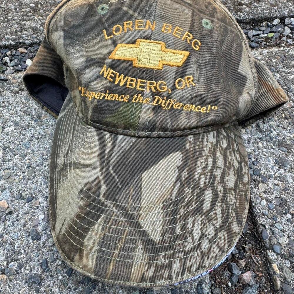 Loren Berg Chevrolet Newberg Oregon Camo Embroidered Chevy Dealership Hat